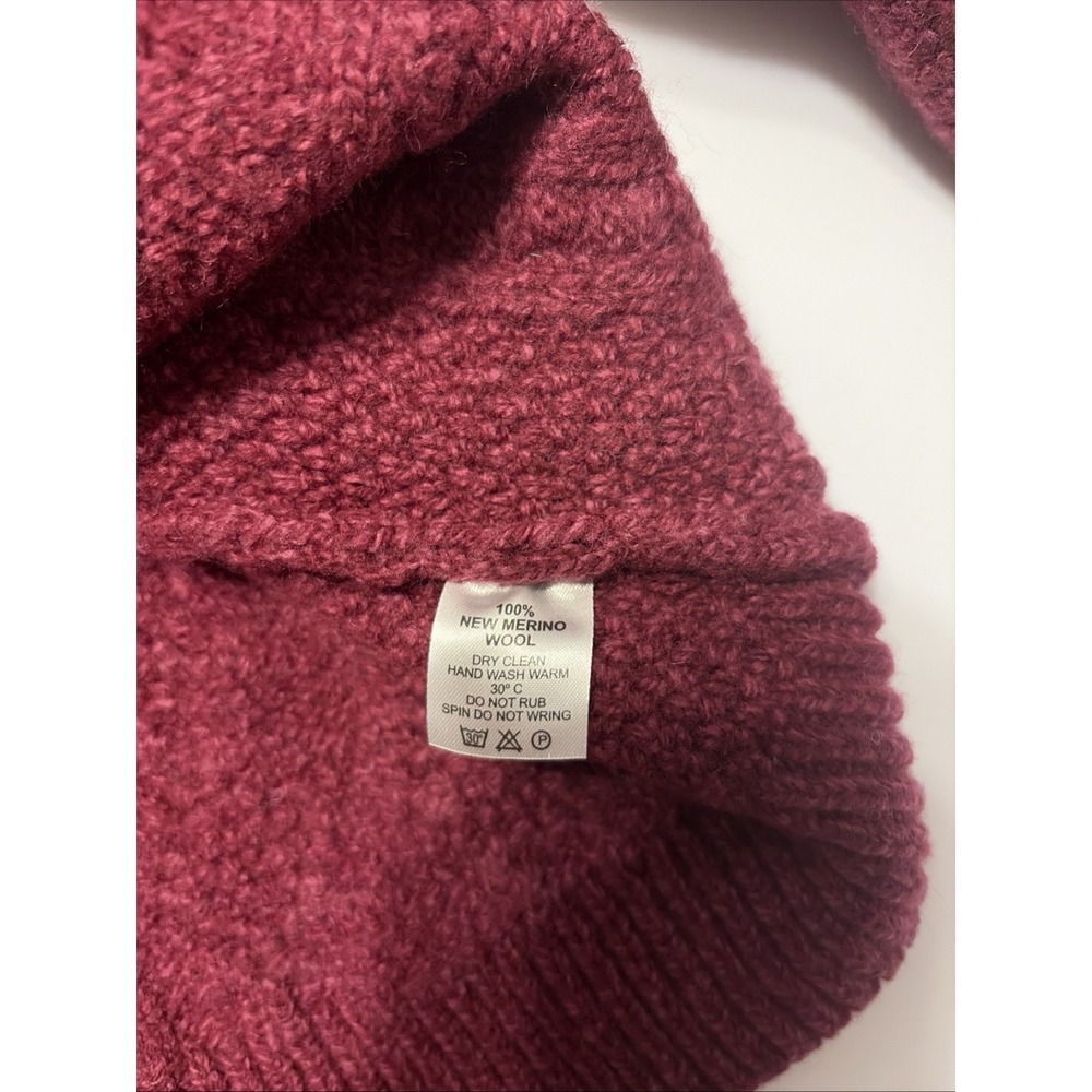 Shades Of Aran Burgundy Cable Knit Sweater 100% Merino Wool Kids Sm Outdoors - Picture 5 of 9